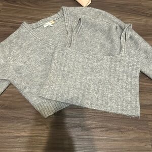 Gray tank  and cardigan